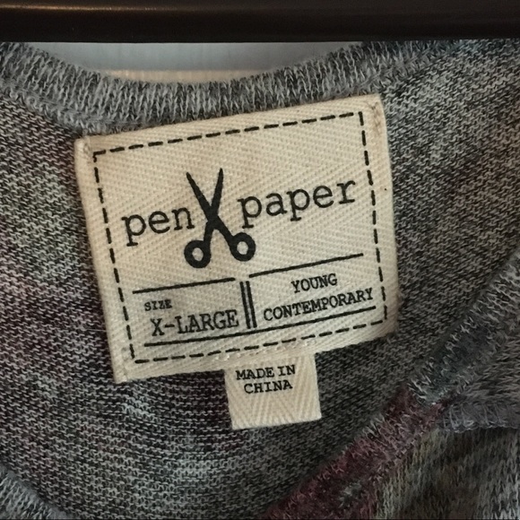 Pen & paper gray floral cold shoulder long sleeve - Picture 3 of 5